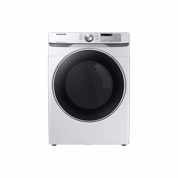 Almo Samsung 7.5 cu. ft. Gas Steam Dryer with Sanitize Cycle and Sensor Dry in White DVG45T6200W